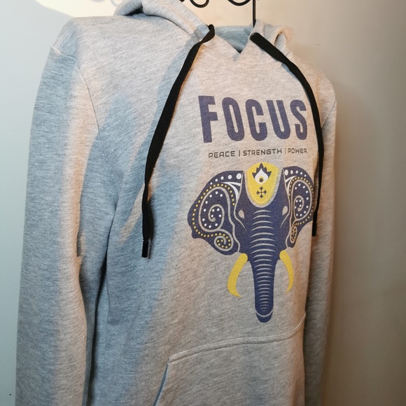 Old School Grey Hoodie Sz. S Cute and Fashionable - Picture 5 of 15